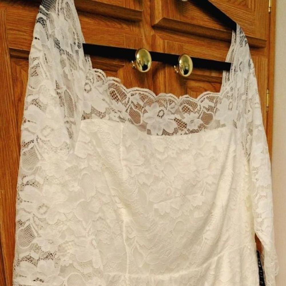 TORRID Special Occasion Ivory Lace Off Shoulder BodyCon Dress - Picture 3 of 16